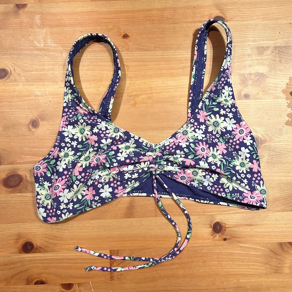 Floral Bikini Top with Adjustable Front